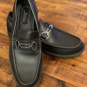 Marc Anthony Black Leather Buckle Slip-on Loafer Driving Shoe Size 8.5